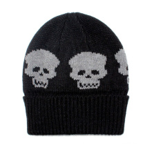 Mens Soft Stretch Slouch Wool Winter Knitted Skull Jacquard Warm Cap Beanie Hat (HW427)